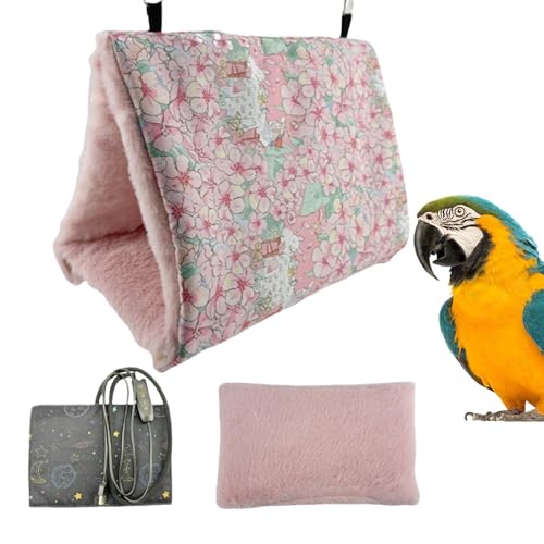 Warmes Vogelhaus für kleine Vögel, Wintervoliere für Käfige im Innenbereich, gemütliches Wintervogelhaus für Papageien, abnehmbare USB-Heizkissen Solid Winter Bird für Kakadus und von Generic
