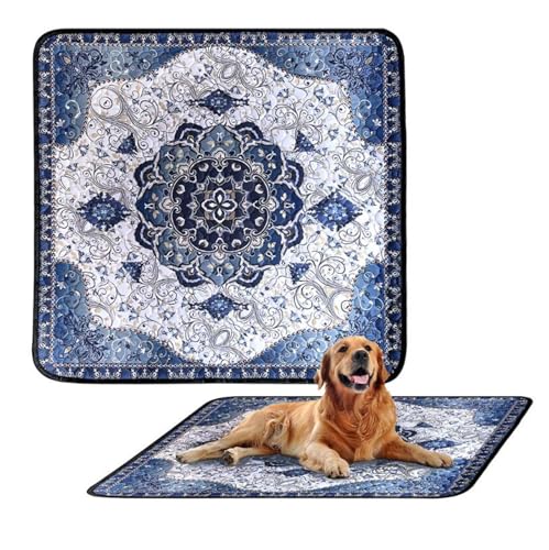 Waschbare unterlage für Hunde Faltbare Hundekäfig rutschfest 60x90cm Saugstark (50x Waschen) - Öko-Test Zertifiziert aus Bambusviskose Ideal für Reise/Auto(M:91x91CM) von Generic
