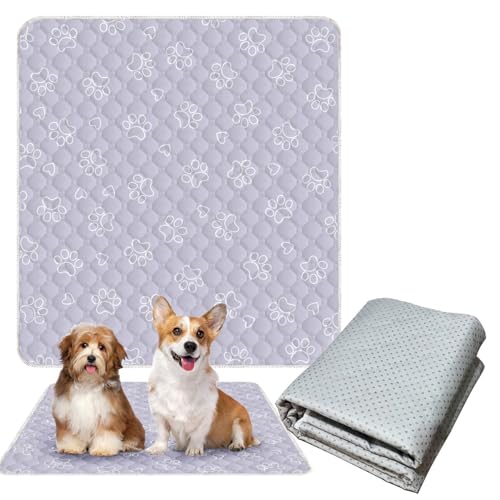 Waschbare unterlage für Hunde Faltbare Hundekäfig rutschfest saugeinlage hundebox 60x90cm Saugstark (50x Waschen) - Öko-Test Zertifiziert aus für Reise/Auto(XS:45X60CM) von Generic