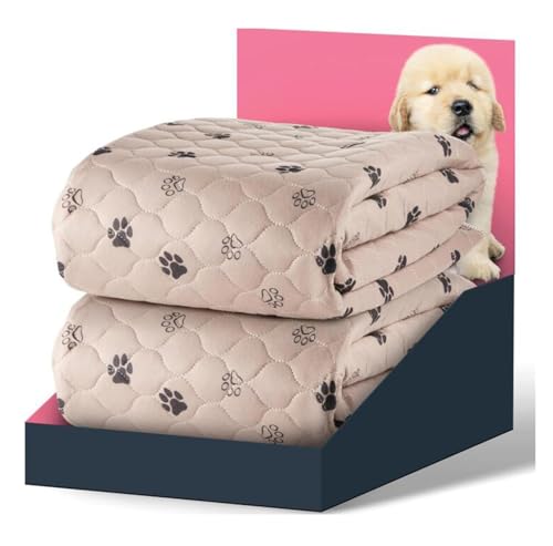 Waschbare unterlage für Hunde Faltbare rutschfeste unterlage hundekäfig 155x100cm Saugstark (50x Waschen) - Öko-Test Zertifiziert aus für Reise/Auto(Brown 2pack,100X150cm) von Generic