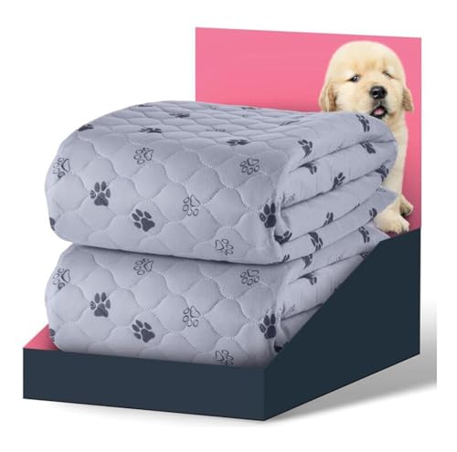 Waschbare unterlage für Hunde Faltbare rutschfeste unterlage hundekäfig 155x100cm Saugstark (50x Waschen) - Öko-Test Zertifiziert aus für Reise/Auto(Gray 2pack,100X150cm) von Generic