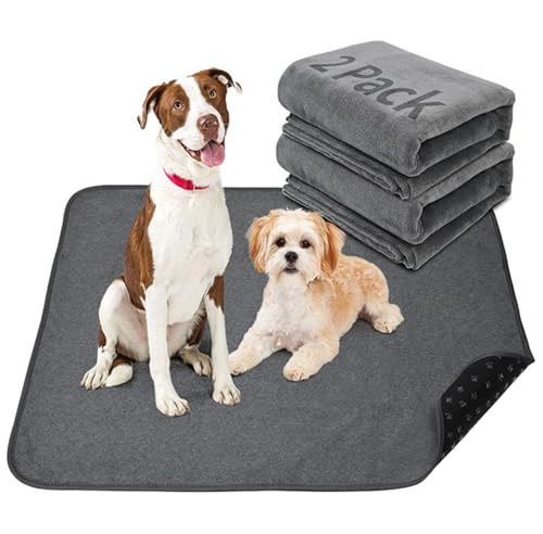 Waschbare unterlage für Hunde Faltbare rutschfeste unterlage hundekäfig 70x100cm Saugstark (50x Waschen) - Öko-Test Zertifiziert aus für Reise/Auto 2er-Pack(180X180CM) von Generic