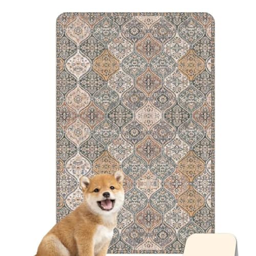 Waschbare unterlage für Hunde Faltbare rutschfeste unterlage hundekäfig 90x120cm Saugstark (50x Waschen) - Öko-Test Zertifiziert aus für Reise/Auto(Khaki,90X120cm) von Generic