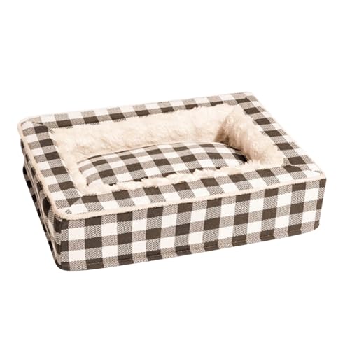 Waschbares Hundebett – herausnehmbares Futter, rutschfeste Unterseite | kariertes Sofa für eine kleine Schlafunterlage für Welpen, sicher für Haustiere in der Maschine für den Hausgebrauch von Generic