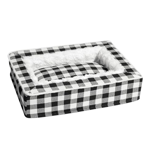 Waschbares Hundebett – herausnehmbares Futter, rutschfeste Unterseite | kariertes Sofa für eine kleine Schlafunterlage für Welpen, sicher für Haustiere in der Maschine für den Hausgebrauch von Generic