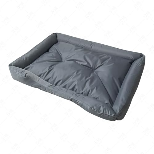 Wasserdicht waschbares Katzen und Hundebett mit Stabiler Seitenwand für kleine mittlere Tiere bis 25kg rutschfest Grau (M, 75x55x11 cm) von Generic