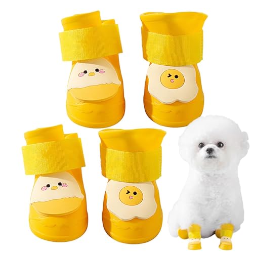 Wasserdichte Hundeschuhe, wasserdichte Hundestiefel - wasserdichte Silikonschuhe für Hunde 4 Stück, niedliche 3D-Form, wasserdichte Hundeschuhe für Ex von Generic