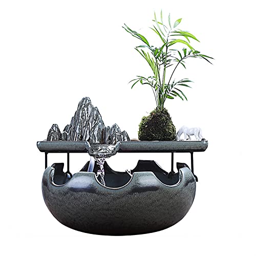 Wasserfall-Aquarium, Keramik, Vintage, für den Innenbereich, für Zuhause, Büro, entspannender Wasserfluss, verbessert die Gelassenheit, perfekte Dekoration, kompakte Größe, ideal für Betta-Fische, von Generic