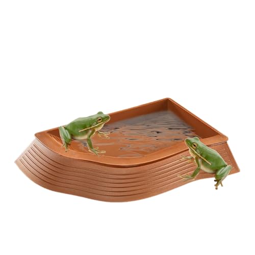 Wasserschale für Schildkröten – Turtle Schildkröte Bathing Pool, Turtle Water Tray Lizard | Großer Reptilien-Badepool mit Plattform zum Entspannen, Wasserschale aus Kunststoff für Turtles Eidechsen von Generic