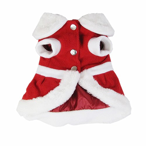 Welpen hund Weihnachten Kleidung Sankt Kostüm Outwear Mantel Kleid Hoodie - Weihnachtsmann , S von MagiDeal