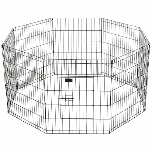 Welpenauslauf Hundeauslauf Metall Schwarz klappbar XL - 480 cm Umfang 91 cm hoch - Mitteltür Welpenauslauf Hundeauslauf Metall Schwarz klappbar XL - 480 cm Umfang 91 cm hoch - Mitteltür von Generic