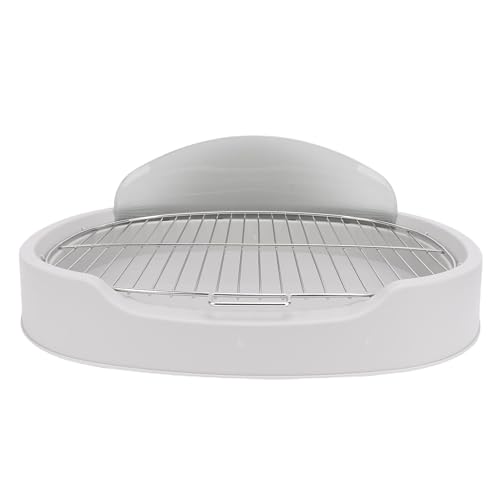 Welpenhundtoilette, Haustier -Mesh -Training Töpfchen aus Edelstahlnetz mit Schallwand für Innenräume (Gray) von Generic