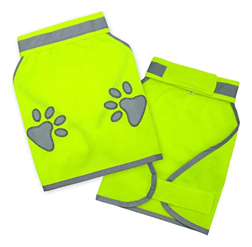 West Highland Terrier Hundemantel, Größe S, S, Warnweste, Nylon, bequem, hohe Sichtbarkeit, leicht, wasserdicht, stark, gelb, Sicherheitsjacke, Nachtmantel, Jacke von Generic