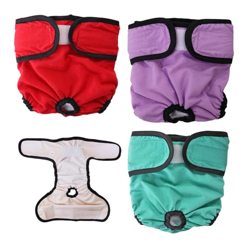 Wiederverwendbare Hundewindeln von weiblichen Hunden | Einstellbare physiologische Hosen für kleine Hunde | Waschbare Hundefugelwindeln mit hellen Farben und süßem Design, 4pcs für Welpen und weiblich Wiederverwendbare Hundewindeln von weiblichen Hunden | Einstellbare physiologische Hosen für kleine Hunde | Waschbare Hundefugelwindeln mit hellen Farben und süßem Design, 4pcs für Welpen und weiblich von Generic
