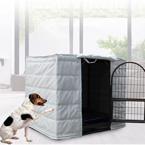 Winterdicker Baumwoll-Hundehüttebezug für warme Tiere - Winddicht/Wasserabweisend/Isolierend/Schalldämpfend, Hundekäfigbezug für Drahtkäfige, Einfach zu Anbringen und Abnehmen(Gray,122x76x84cm(48inch) Winterdicker Baumwoll-Hundehüttebezug für warme Tiere - Winddicht/Wasserabweisend/Isolierend/Schalldämpfend, Hundekäfigbezug für Drahtkäfige, Einfach zu Anbringen und Abnehmen(Gray,122x76x84cm(48inch) von Generic