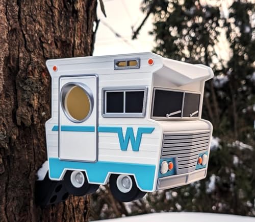 Wohnmobil-Vogelhaus, 18 x 11,9 x 14 cm, Retro-Camper-Gartendekoration, Outdoor-Vogelhaus für kleine Vögel, wetterbeständiges PETG-Design von Generic