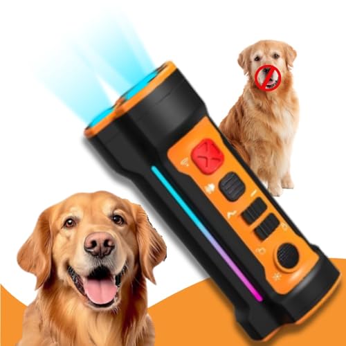 X.I. Outdoor 3-in-1 Hunde-Bellkontrolle Langstrecken-Ultraschall-Anti-Bell-Gerät Ultraschall Hundevertreiber mit Taschenlampe LED-Licht von Generic