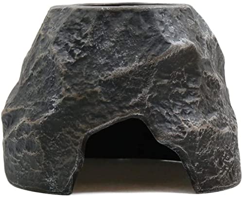 XYWHPGV 5,5 x 3,1 Zoll Schwarze Keramik lebensechte Felsen befeuchten Höhle Terrarium Reptil Tank Ornament für Schildkröten Echsen Spinnen Schildkröten(ae108 d58ba 408dc 8e157 27441 61f2f von Generic