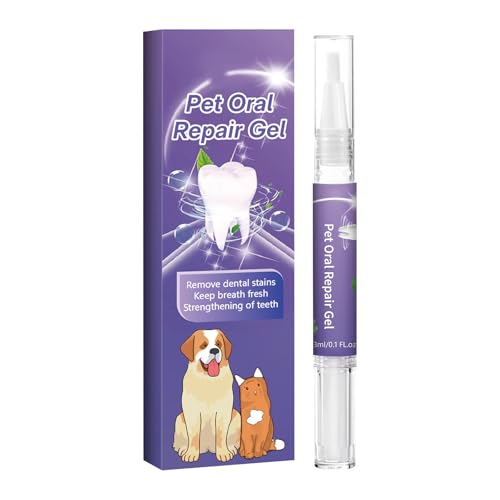 Zahnpflegegel für Haustiere reinigt sanft den Schmutz auf den Zähnen von Hunden und Katzen. Zahnpflegegel und Zahnreinigungsstift 3 ml Rmf874 (Purple, 12.55cm) von Generic