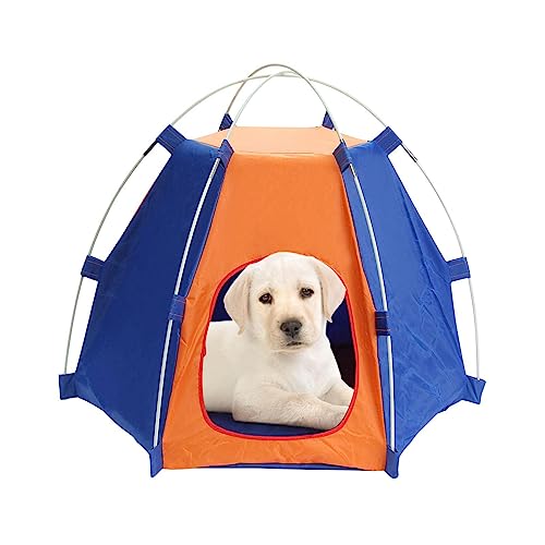 Zelt für Hunde,Outdoor-Camping-Hundezelt aus Polyester - Wasserdichtes Campingzubehör, unterstützendes, faltbares Haustierhaus, tragbar für Pavillon, Outdoor, Haus, Garten, Innenbereich von Generic