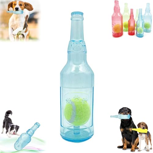Zen*tric Crunch Play Bottle Toy, Hundespielzeug mit Tennisball, Hund Toy Wasserflasche Cruncher, Hundespielzeug für große Hunde (Blau, Large) von Generic