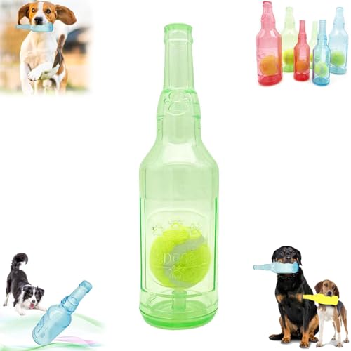 Zen*tric Crunch Play Bottle Toy,Pet Bottle Interactive Toy,Dog Chew Toy with Tennis Ball,Dog Toy Water Bottle Cruncher,Bottle Toys for Dogs (Green,Small) von Generic