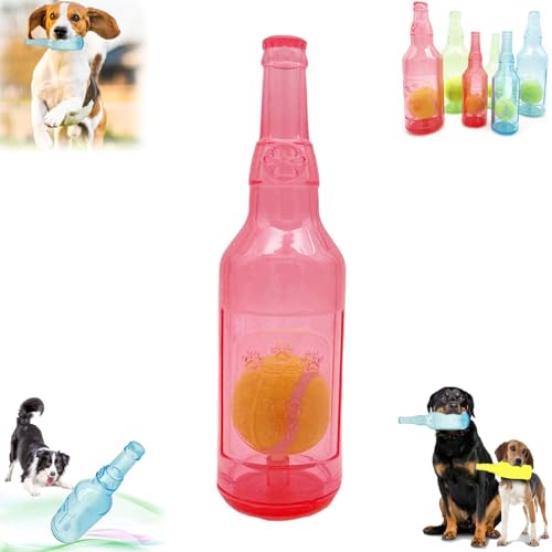 Zen*tric Crunch Play Bottle Toy,Pet Bottle Interactive Toy,Dog Chew Toy with Tennis Ball,Dog Toy Water Bottle Cruncher,Bottle Toys for Dogs (Red,Large) von Generic