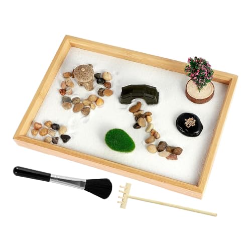Zen Garten-Meditationstablett, Tischdekoration, Meditationswerkzeug für den Garten, japanischer Stil, Tablett zur Entspannung, Dekoration Zen Garten-Meditationstablett, Tischdekoration, Meditationswerkzeug für den Garten, japanischer Stil, Tablett zur Entspannung, Dekoration von Generic
