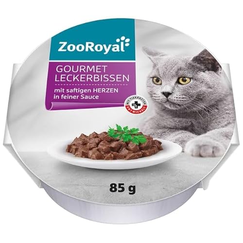 ZooRoyal Katzen Gourmet Leckerbissen Herzen in Sauce 12x85g Katzen Nassfutter Tiernahrung Doppelpack von Generic
