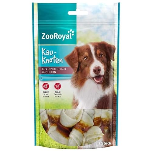 ZooRoyal Hund Kauknoten aus Rinderhaut mit Huhn 6x7 Stück hundensnack trockenfutter multipack von Generic