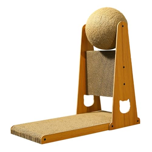 für Katzen in L-Form - Vertikaler für Katzen mit Kratzball aus Sisal, Kratzbrett für Katzen, Kratzfest, von Generic