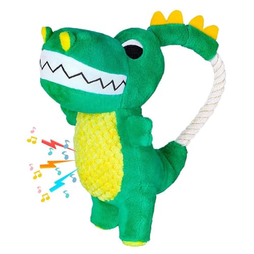 quietschendes Hundespielzeug quietschendes Plüschtier Kauspielzeug mit Quietschen Kauspielzeug mit Quietschen Dinosaurier weiches Kauspielzeug für große und kleine Hunde von Generic