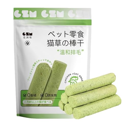 6 Stück Katzengras Grasstick, Katzen-Stick mit gefrorenem Gras, Spielzeug für Kittys Chew, Herbb Munch und Miaow, Pflanzenbiss-Hühnchen für Haustiere, essbare Leckereien von Genérico