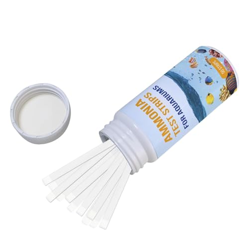 Aquarienteststreifen | 50 Stück Teststreifen für Aquarien, sicherer Ammoniak-Tester für Wassertests, Qualitätsüberwachungsset mit Reagenzrohr und Thermometer Aquarienteststreifen | 50 Stück Teststreifen für Aquarien, sicherer Ammoniak-Tester für Wassertests, Qualitätsüberwachungsset mit Reagenzrohr und Thermometer von Genérico