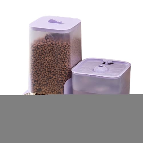 Automatischer Futterspender für Katzen, Futter- und Wasserspender für Katzen mit Teller aus Edelstahl - Aufbewahrungsbehälter für Haustiere mit Trinkschale aus Edelstahl für von Genérico