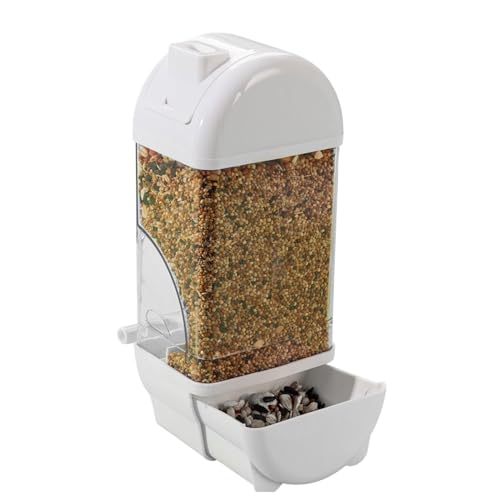 Automatischer klarer Vogelfutterspender mit hausförmigem Design, großem Fassungsvermögen, Anti-Verschüttungs-Behälter und Trinkbecher für Parakeets, Cocktails, Eichhörnchen und Finche, ideales Zubehör Automatischer klarer Vogelfutterspender mit hausförmigem Design, großem Fassungsvermögen, Anti-Verschüttungs-Behälter und Trinkbecher für Parakeets, Cocktails, Eichhörnchen und Finche, ideales Zubehör von Genérico