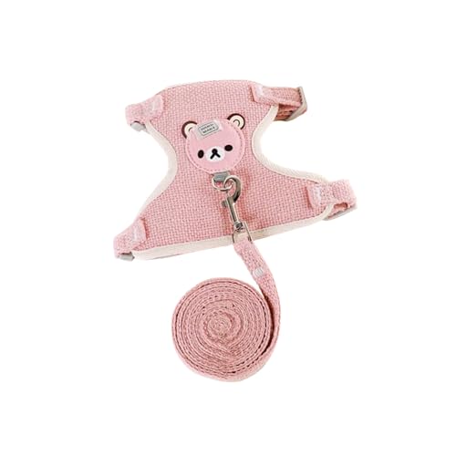 BIKOZ Universalgeschirr mit Leine für Hunde und Katzen, auslaufsicher, verstellbares Geschirr für kleine Hunde, weiches Mesh, verstellbar, kein Ziehen, Kaninchen (Rosa, Medium (M)) von Genérico
