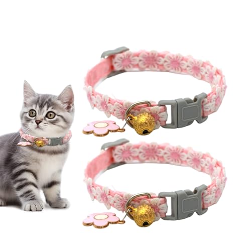 Break Away Katzenhalsband für Katzen, Hundehalsbänder für kleine Welpen, 2 x Welpen mit Schnalle und Glocke, bequem, verstellbar für von Genérico