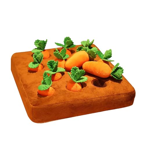 Carrot Farm Hundespielzeug - 12 Quietschende Karotten | Interaktives Karottenfarm-Hundespielzeug | Karotten-Plüschspielzeug für Hunde mit 12 Karotten | Interaktive Matte Carrot Farm Hundespielzeug - 12 Quietschende Karotten | Interaktives Karottenfarm-Hundespielzeug | Karotten-Plüschspielzeug für Hunde mit 12 Karotten | Interaktive Matte von Genérico