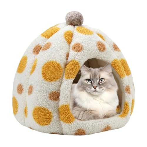 Cat Dome Bed - Gemütliches Katzenhaus, Hideaway mit Katzenbesteck, warme Haustiermöbel, bequemes Katzenbett, garantierte Wärme, tragbar, kratzfest, Unterstand P von Genérico