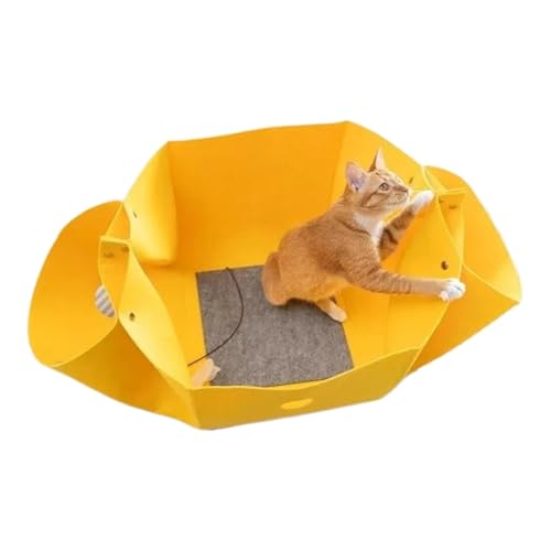 Cat Donut Bed, Cat Cave Donut | Katzenhöhle aus Filz | Spielzeug zur Anreicherung des verformbaren Verstecks | Abnehmbares Kätzchen Spielspielzeug für Haustiere D von Genérico