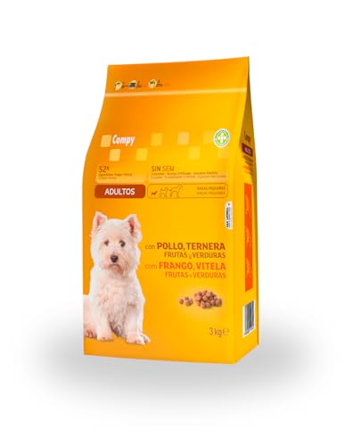 Compy Hundefutter für Erwachsene, mit Huhn, Rind, Obst und Gemüse, kleine Rassen, 3 kg Compy Hundefutter für Erwachsene, mit Huhn, Rind, Obst und Gemüse, kleine Rassen, 3 kg von Genérico