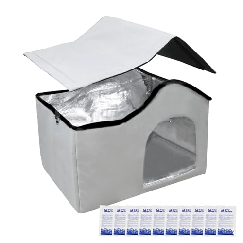 Erfrischendes Katzenhaus | Erfrischender Unterschlupf für den Außenbereich - Faltbarer Unterstand mit Eisbeuteln, Zubehör für Katzenmöbel drinnen draußen Garten Erfrischendes Katzenhaus | Erfrischender Unterschlupf für den Außenbereich - Faltbarer Unterstand mit Eisbeuteln, Zubehör für Katzenmöbel drinnen draußen Garten von Genérico