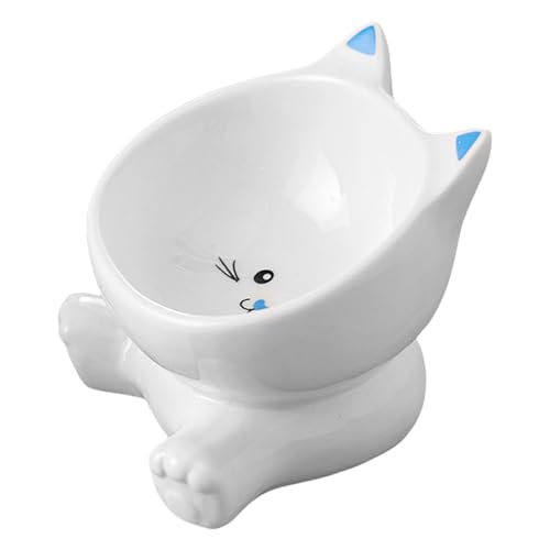 Erhöhter Keramik-Teller für Katzen, Futternapf mit Tierohren, wiederverwendbar, rutschfest, für den täglichen Gebrauch und Outdoor-Aktivitäten von Genérico