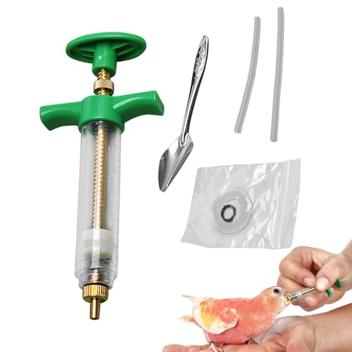 Flüssigkeitsspritze – Futterspritze für Babyvögel mit weichem Schlauch und Löffeln | Einspritzdüsen-Set für manuelle Fütterung, einfache Reinigung für kranke Vögel, Milch, von Genérico