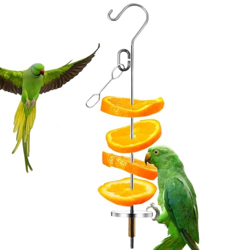 Fruchtspieß für Vögel, Obstspender für Papageien, mit Edelstahlspieß, Anreicherungsspielzeug für Futter und Innendekoration für Cotoras, Wellensittiche, Agapornis, Kakat Fruchtspieß für Vögel, Obstspender für Papageien, mit Edelstahlspieß, Anreicherungsspielzeug für Futter und Innendekoration für Cotoras, Wellensittiche, Agapornis, Kakat von Genérico