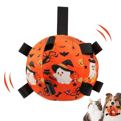 Fußballball für Hunde mit Gurten | Fußball für Haustiere Halloween | Interaktives Spielzeug mit Glocke für Training lindert Langeweile | Spiel zu Hause Halloween Fußballball für Hunde mit Gurten | Fußball für Haustiere Halloween | Interaktives Spielzeug mit Glocke für Training lindert Langeweile | Spiel zu Hause Halloween von Genérico
