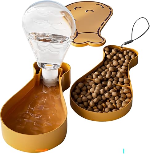 Futterspender und Wasserspender für kleine Haustiere, 2-in-1, tragbar, für Reisen, Produkte für Hunde und Katzen, Gelb Futterspender und Wasserspender für kleine Haustiere, 2-in-1, tragbar, für Reisen, Produkte für Hunde und Katzen, Gelb von Genérico