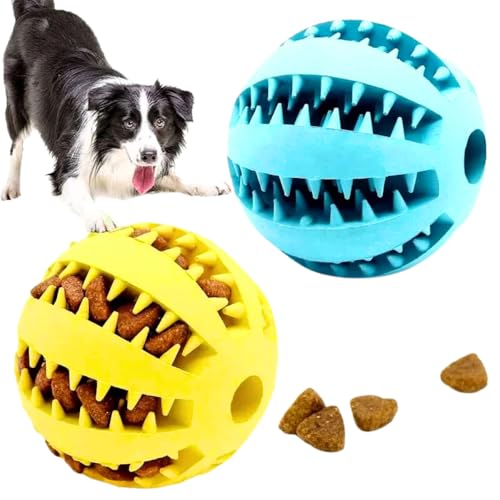 Generico 2 Reinigungsbälle für Hunde und Hunde, 2 Stück Reinigungskugel für Hunde, Kauball, interaktives Spiel, widerstandsfähiger Gummi, Durchmesser 7 cm, zufällige Farbe von Generico