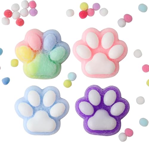 Genérico 4 Stück Katzenpfoten-Spielzeug, Riesenfuß, Anti-Stress-Spielzeug, Anti-Stress-Spielzeug, Anti-Stress-Spielzeug, Spielzeug zur Linderung von Angstzuständen, niedliches Spielzeug für Kinder und von Genérico